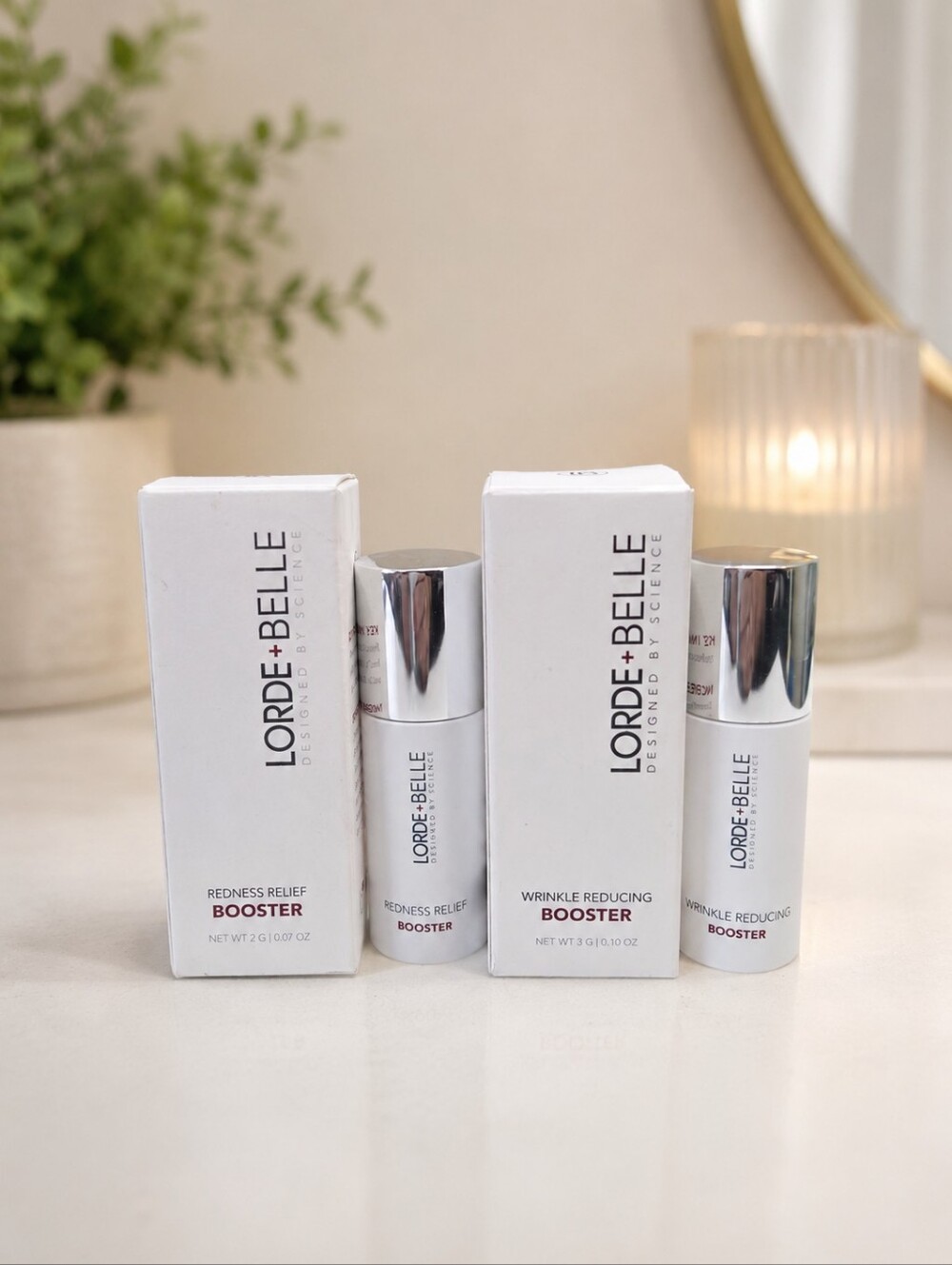 Lorde + Belle Redness Relief & Wrinkle Reducing Booster Duo NIB